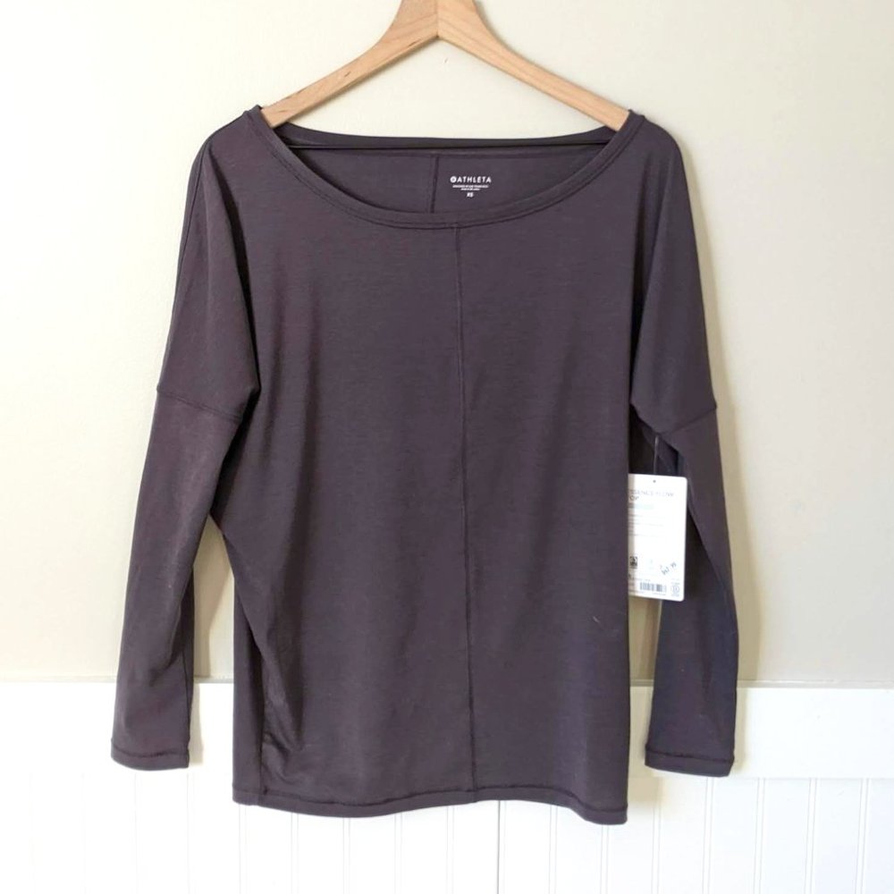 NWT Athleta Essence Flow Boat Neck Long Sleeve Top XS